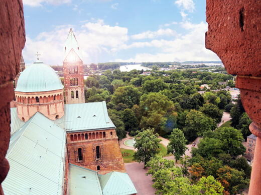 Auf dem Pfälzer Jakobsweg: vom Speyerer Dom nach Germersheim 